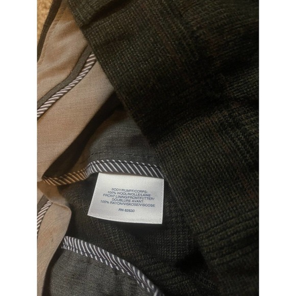 LANDS END Tailored Fit Wool Dress Pants Dark Grey Checkered Size 40x 30 - Picture 6 of 7
